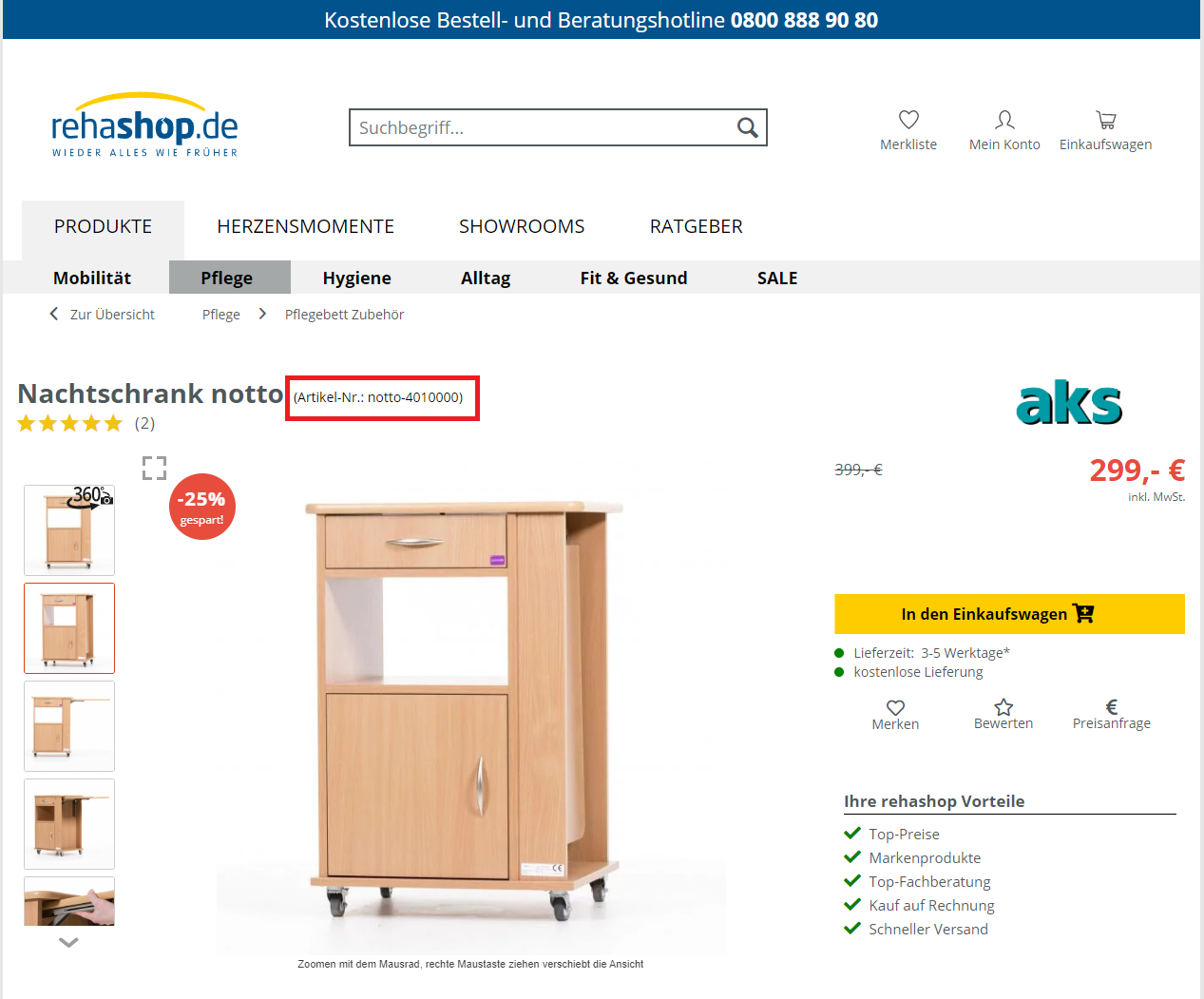 How to find your articlenumber on our website