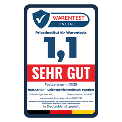 Testsiegel Note Sehr Gut für Rollstuhl Panther bei Warentest Online