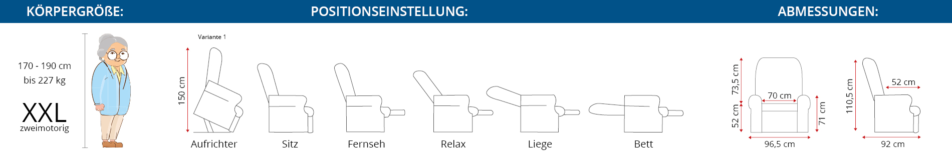 XXL-Sessel mit 2 Motoren