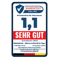Testsiegel Warentestonline sehr gut für Rehashop E-Tiger