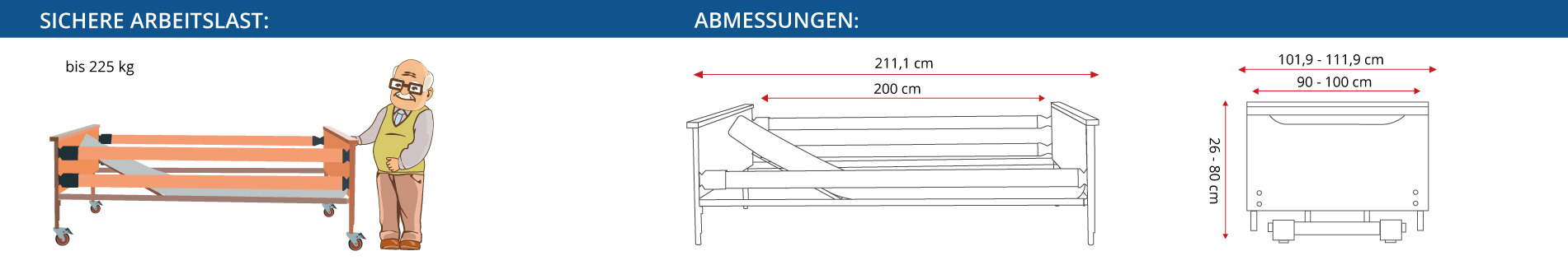 BURMEIER Pflegebett Regia Easy Switch